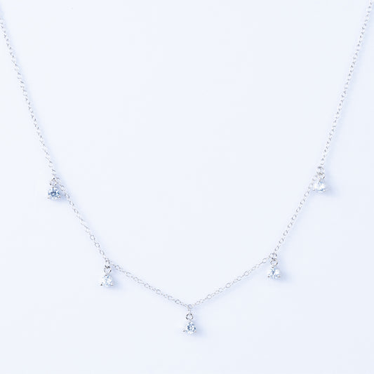 Sansa Clavicle Zircon Dangling Necklace - Meg & Zoe